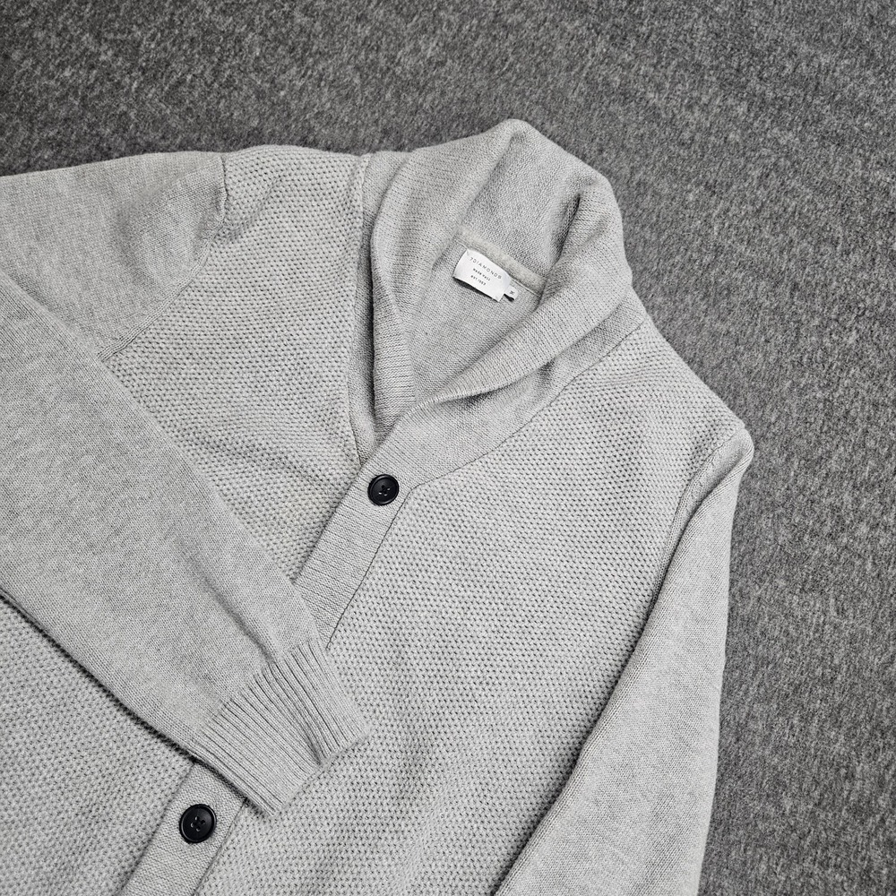 7 Diamonds Made Well Cotton Elegant Gray Sweater Cardigan Size Medium